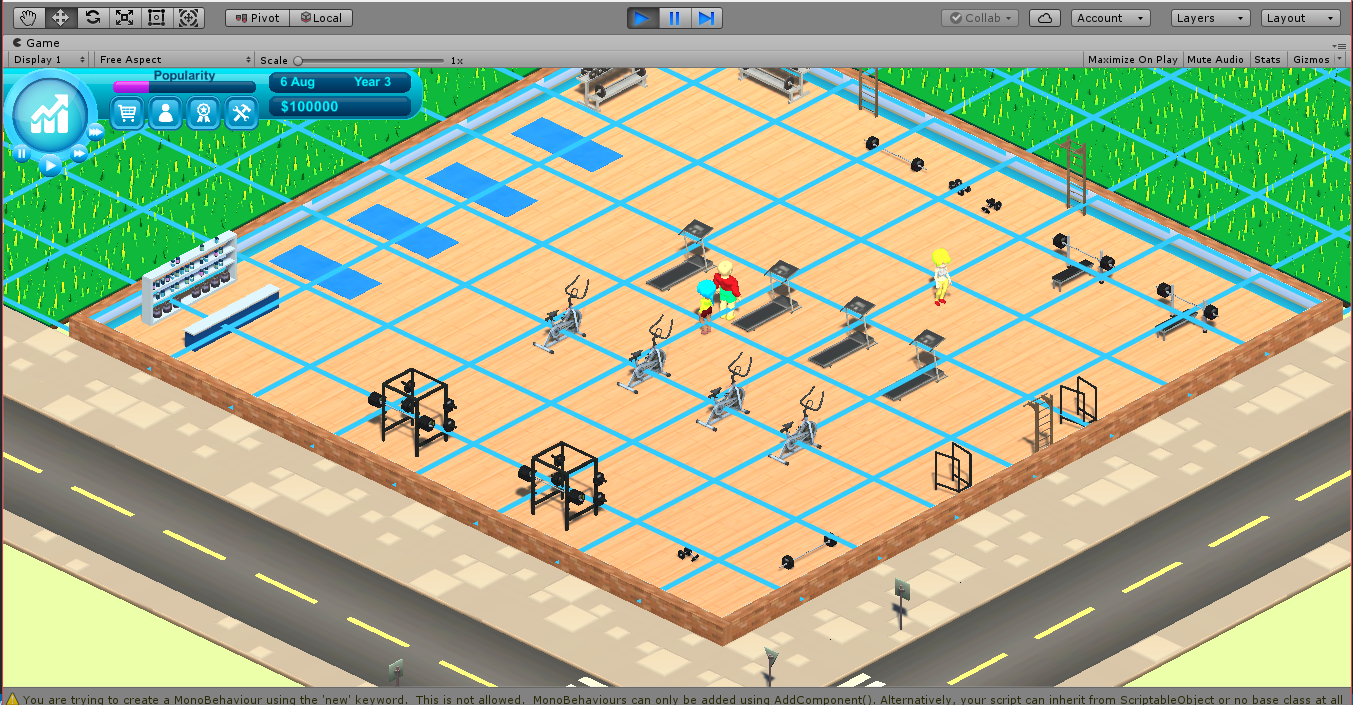 Tycoon Game - Gym Empire - Building Grid